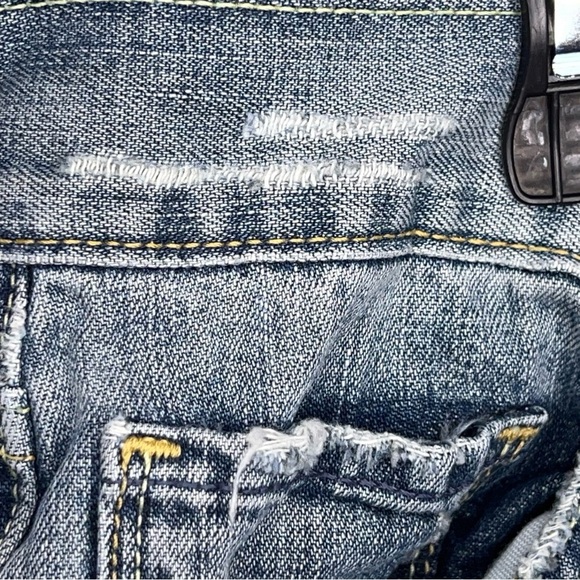 Size 18 Short Old Navy Distressed Bootcut Denim Jeans Blue Western Low Waist - Picture 6 of 16